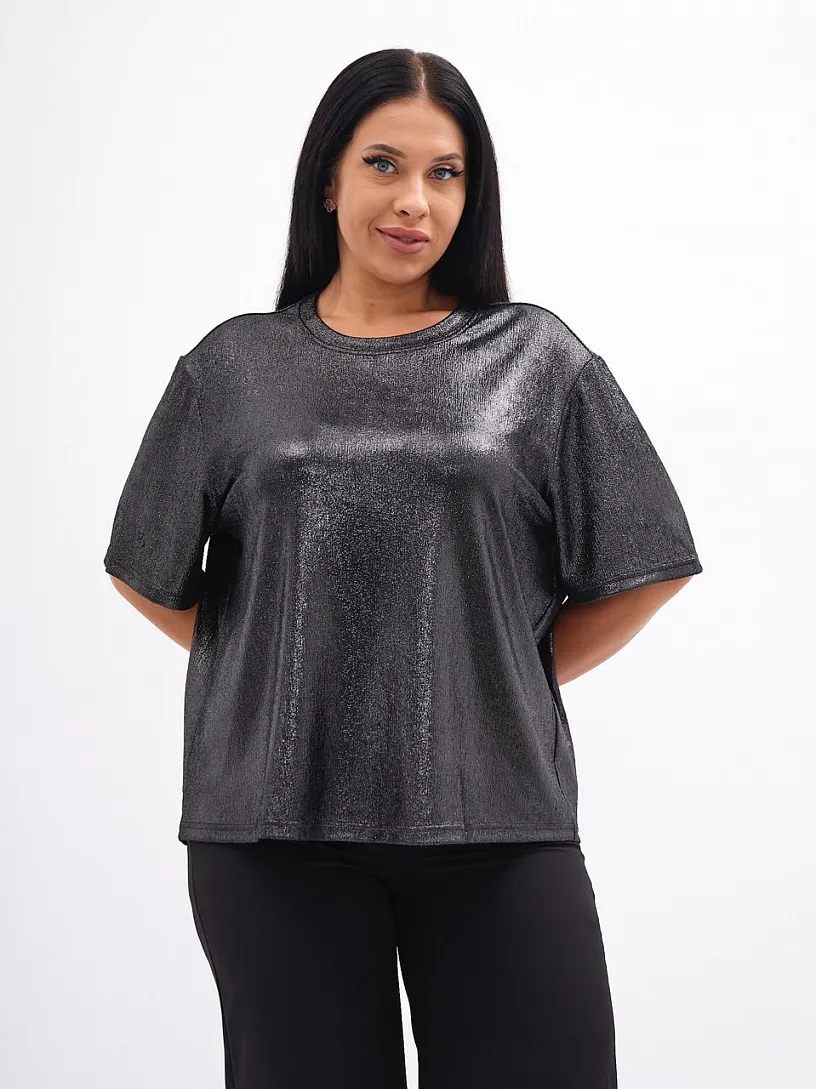 Блуза_О42/серебро парча